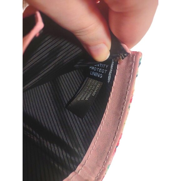 Tahari Floral Trifold Multicolor Pink Blue Red  Zip Wallet - Picture 6 of 7